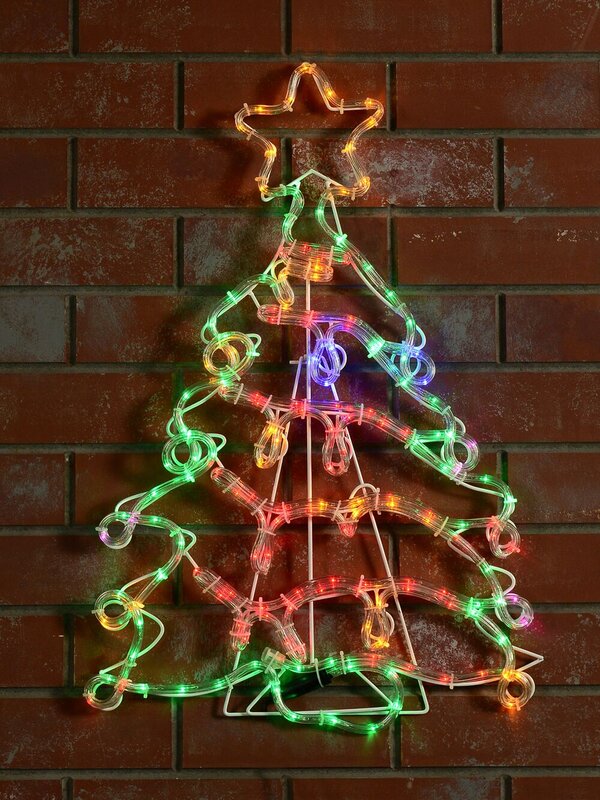Multi Colour LED Decorated Christmas Tree Rope Light Silhouette - 76cm — image 3