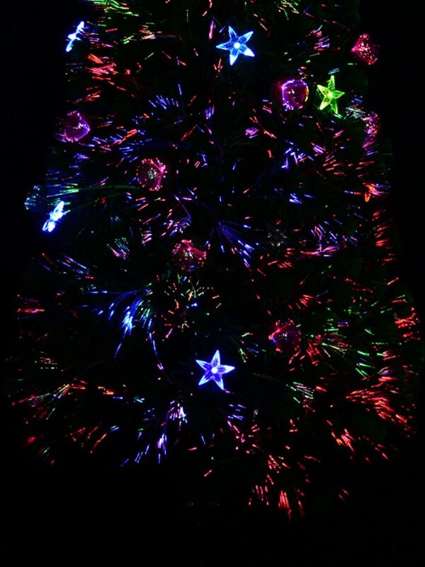 Multi Colour LED Star Decorations, Baubles & Fibre Optic Christmas Tree - 1.8m — image 5
