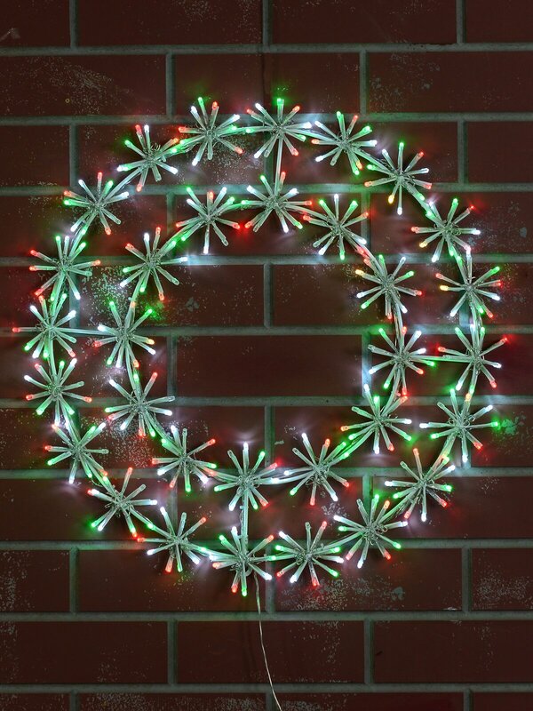 Multi Colour LED Twinkle Wreath With Starburst Branches Light Display - 61cm — image 4