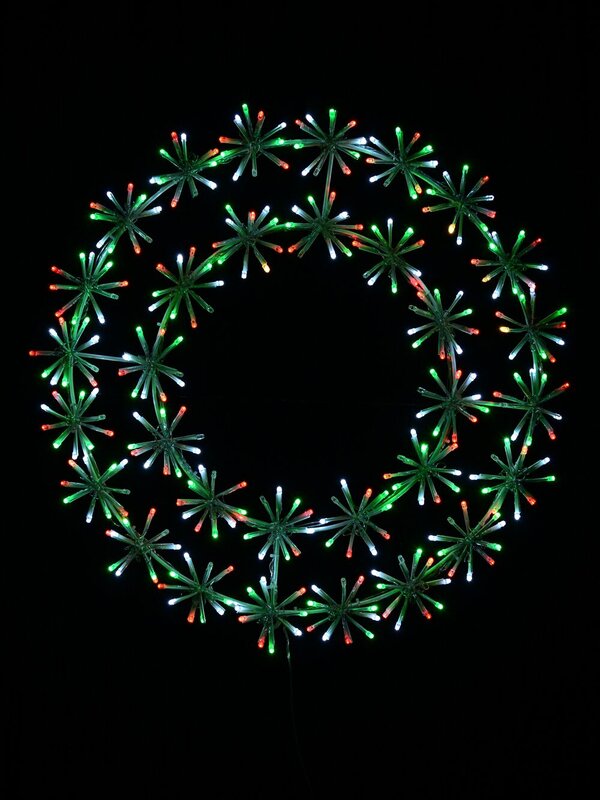 Multi Colour LED Twinkle Wreath With Starburst Branches Light Display - 61cm — image 2