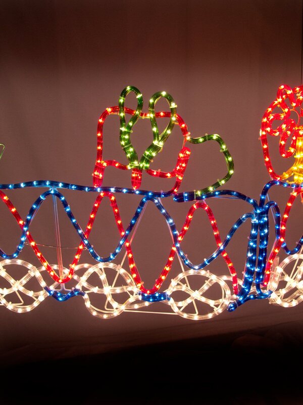 Multi Colour Train & Two Carriages Rope Light Silhouette - 1.8m — image 5