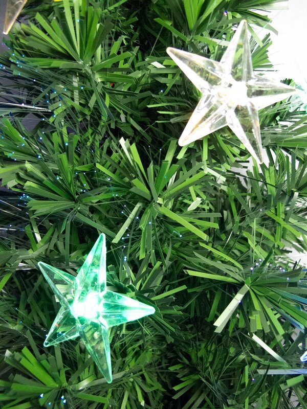 Multi Colour With LED Star Decorations Fibre Optic Tree - 1.2m — image 4