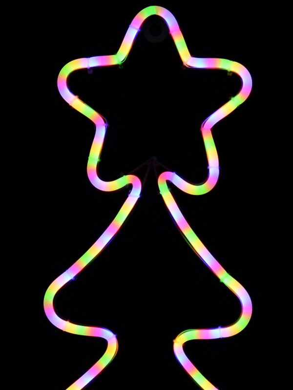 Multi Fluro Colour Christmas Tree Neon Christmas Light Silhouette - 58cm — image 3