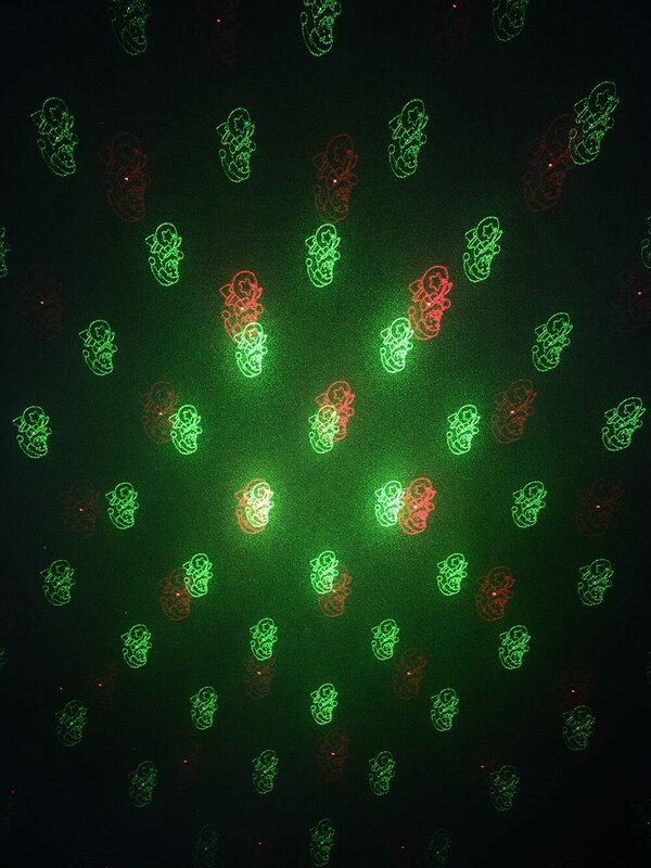 Multi Point Red & Green Christmas Pattern Garden Laser Light - 12m x 12m