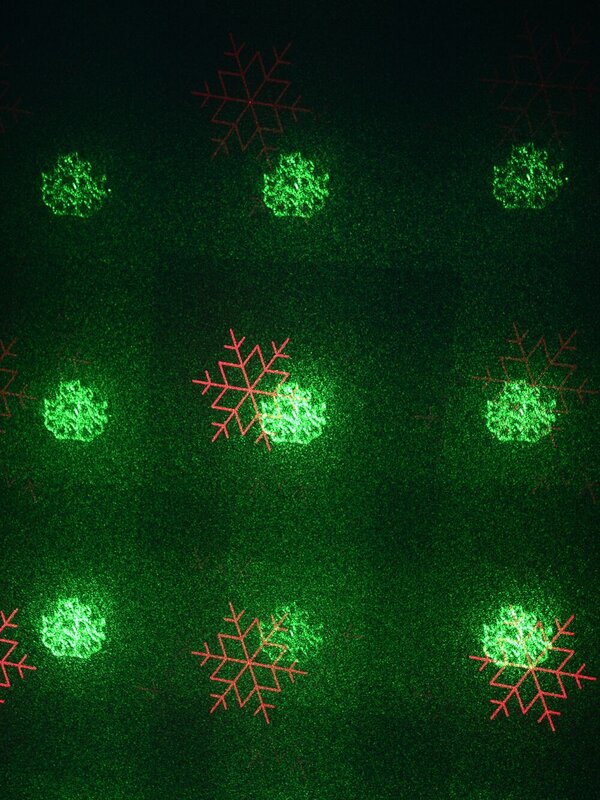Multi Point Red & Green Christmas Pattern Garden Laser Light - 12m x 12m