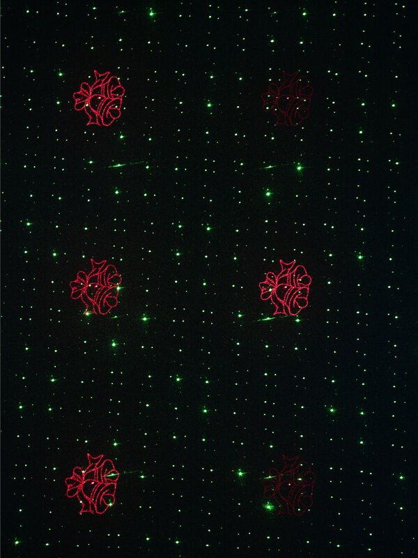 Multi Point Red & Green Christmas Pattern Garden Laser Light - 12m x 12m