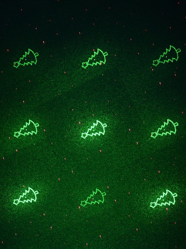 Multi Point Red & Green Christmas Pattern Garden Laser Light - 12m x 12m