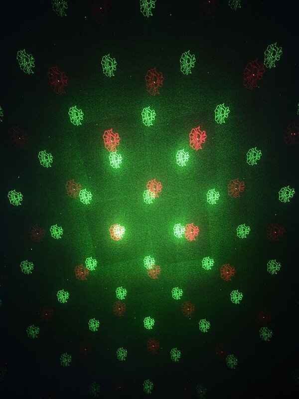 Multi Point Red & Green Christmas Pattern Garden Laser Light - 12m x 12m
