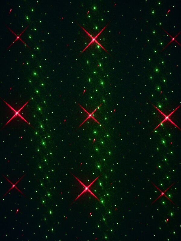 Multi Point Red & Green Flowers & Dots Pattern Garden Laser Light - 12m x 12m