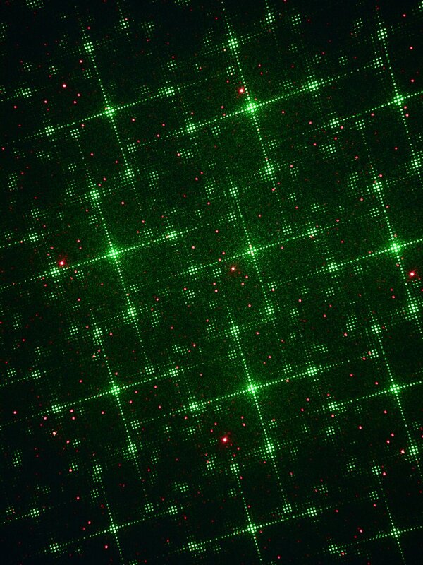 Multi Point Red & Green Flowers & Dots Pattern Garden Laser Light - 12m x 12m