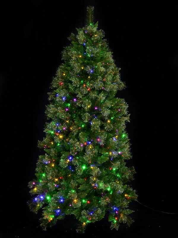 Multi & Warm White Micro Bulb Pre-lit Christmas Tree with 1077 Tips - 1.9m — image 2