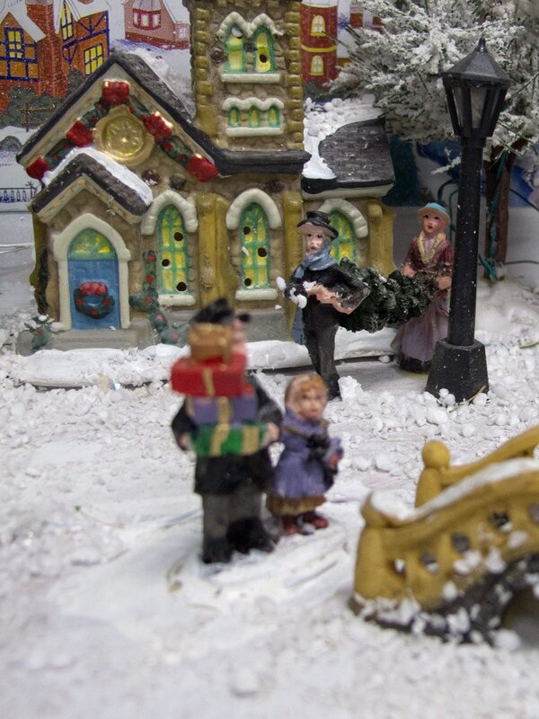Musical Winter Village Scene LED Illuminated Diorama - 45cm