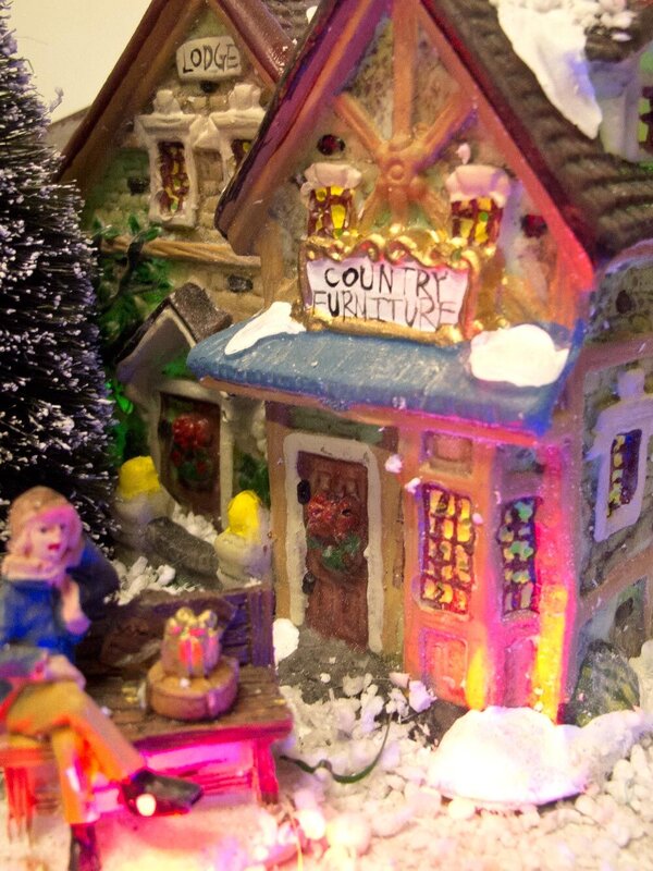 Musical Winter Village Scene LED Illuminated Diorama - 45cm