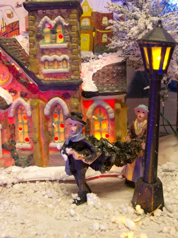 Musical Winter Village Scene LED Illuminated Diorama - 45cm