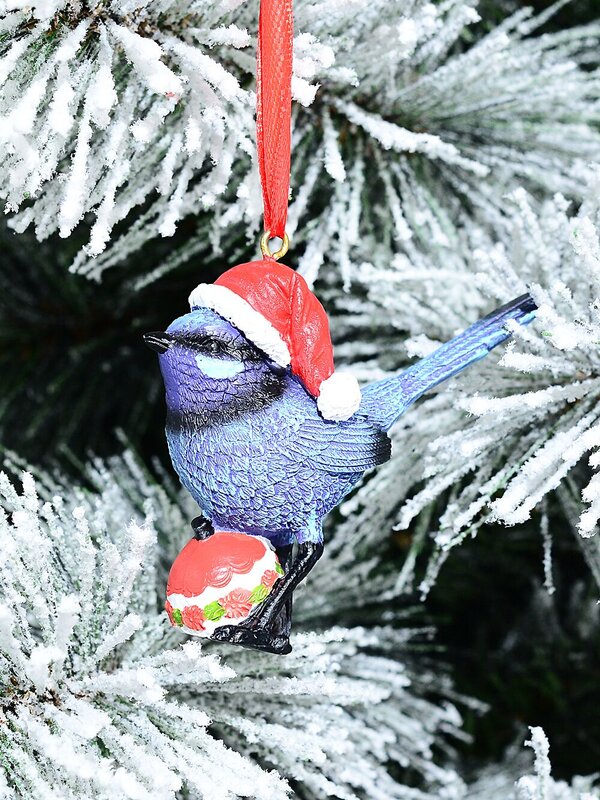 Native Blue Splendid Fairywren Bauble Whimsical Essential Ornament | 75mm — image 3