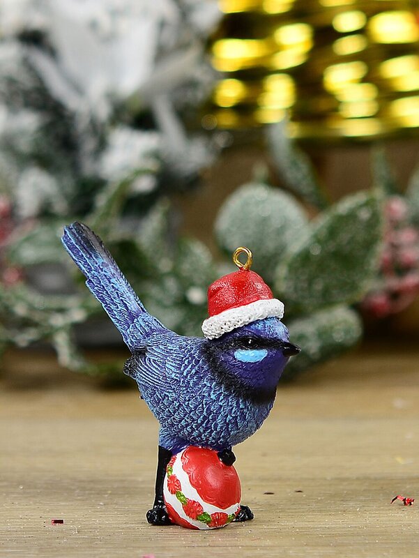 Native Blue Splendid Fairywren Bauble Whimsical Essential Ornament | 75mm — image 2