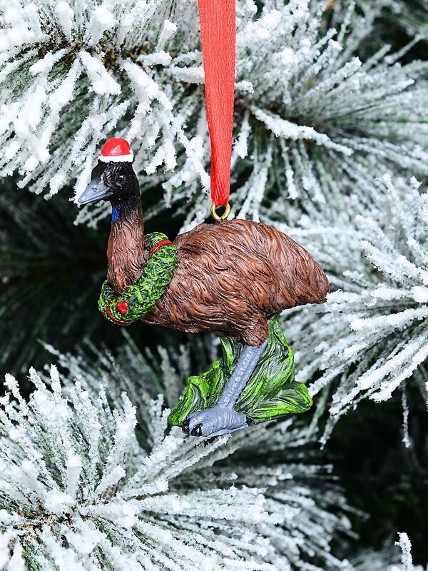 Native Emu With Festive Wreath Whimsical Essential Ornament | 80mm — image 3