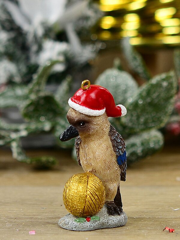Native Kookaburra With Gold Bauble Whimsical Essential Ornament | 75mm — image 2