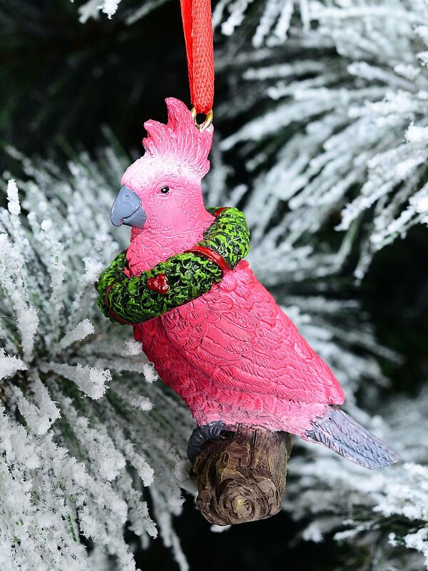 Native Pink Cockatoo With Wreath Whimsical Essential Ornament | 80mm — image 3