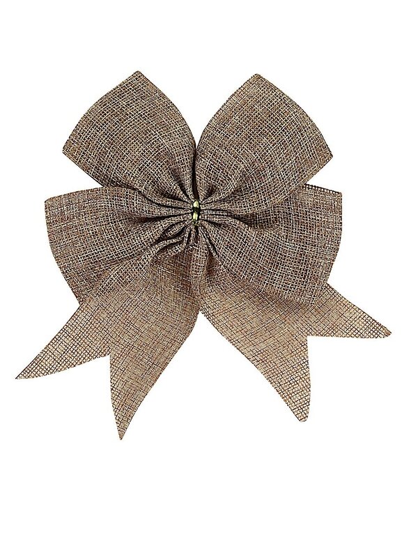 Natural Hessian Tree Bows - 3 x 18cm
