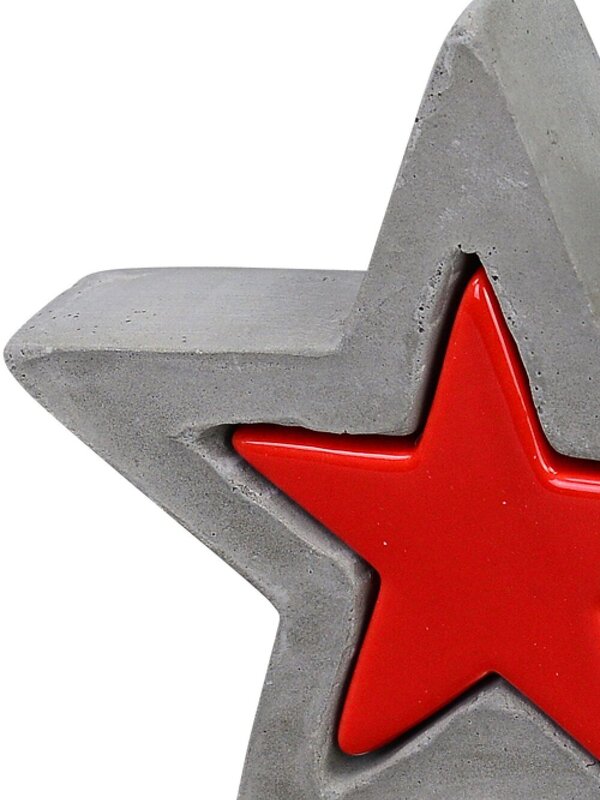 Nested Christmas Star Concrete Look & Ceramic Christmas Ornament - 13cm — image 3