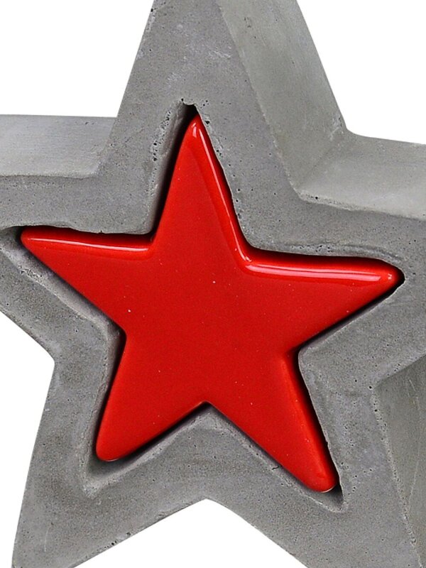 Nested Christmas Star Concrete Look & Ceramic Christmas Ornament - 20cm — image 4