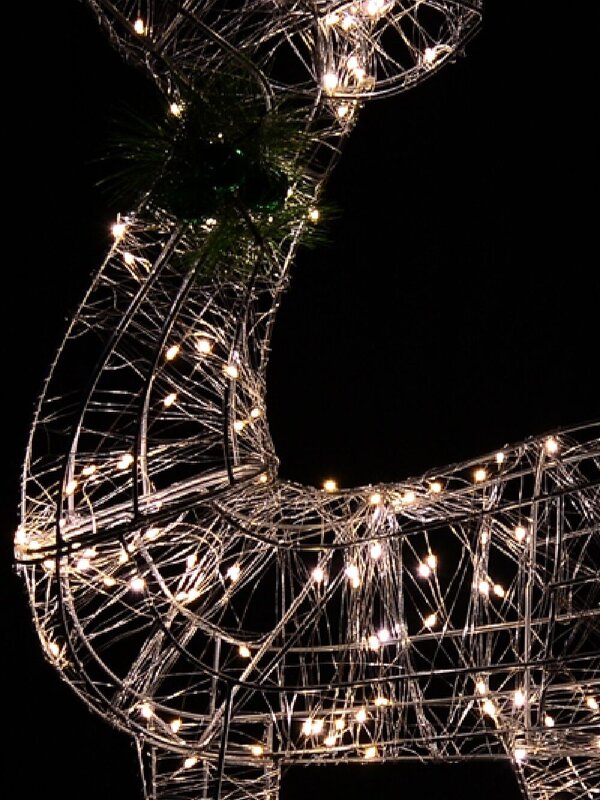 Neutral White LED String Light 3D Reindeer Display - 1.1m — image 5
