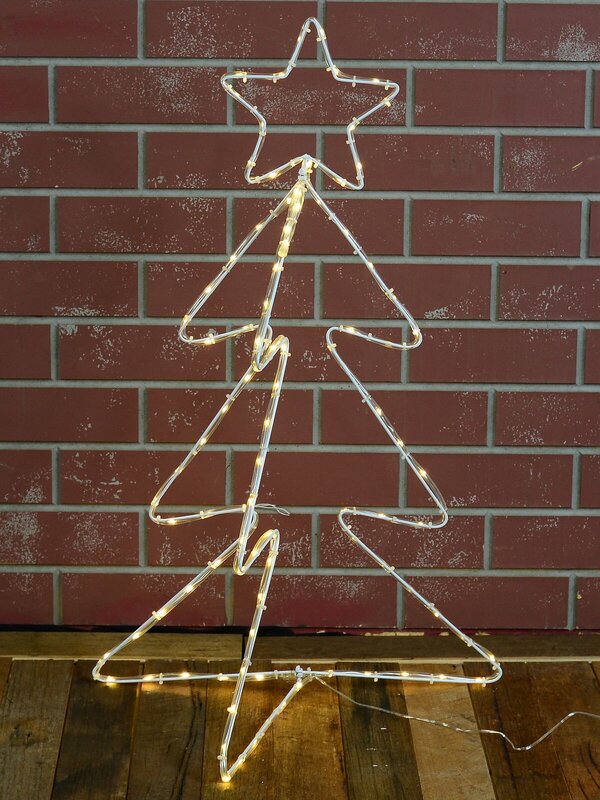Neutral White LED Tri Fold Christmas Tree Noodle Rope Light Silhouette - 87cm — image 3