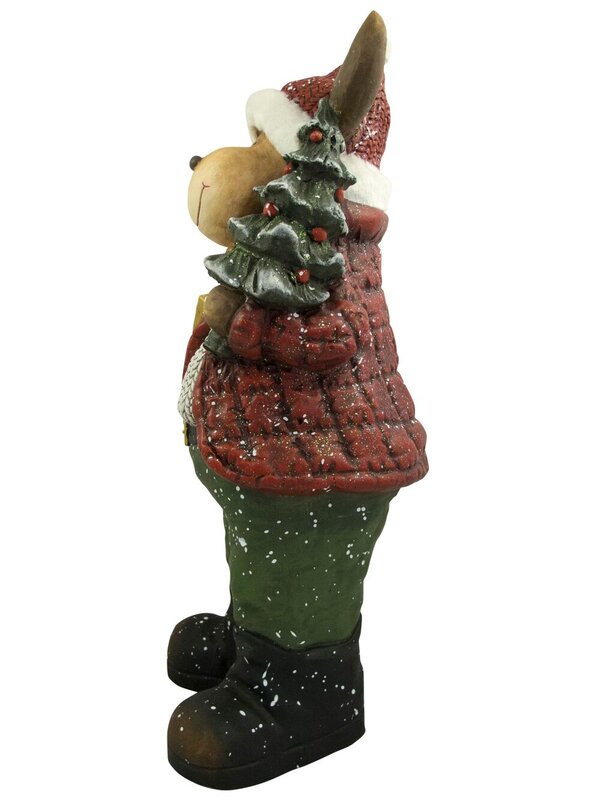 Nordic Resin Reindeer Decor Holding Tree & Gift - 62cm