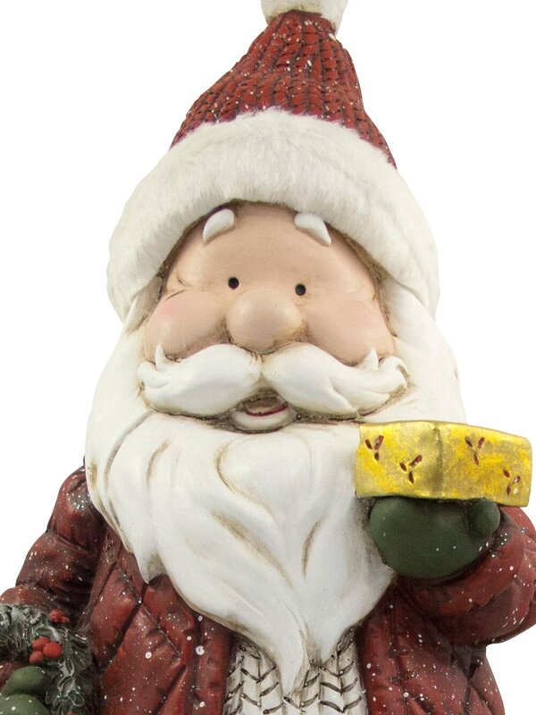 Nordic Resin Santa Holding Wreath & Candy Cane Decor - 63cm — image 2