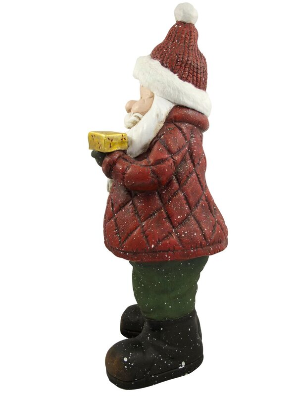 Nordic Resin Santa Holding Wreath & Candy Cane Decor - 63cm — image 5