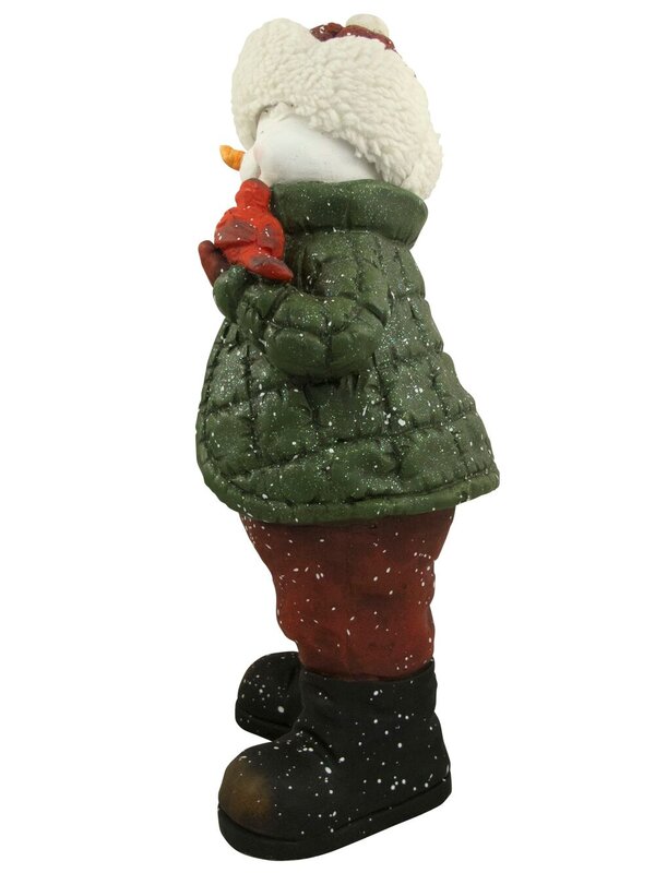 Nordic Resin Snowman Decor Holding Cardinal & Bird House - 61cm — image 8