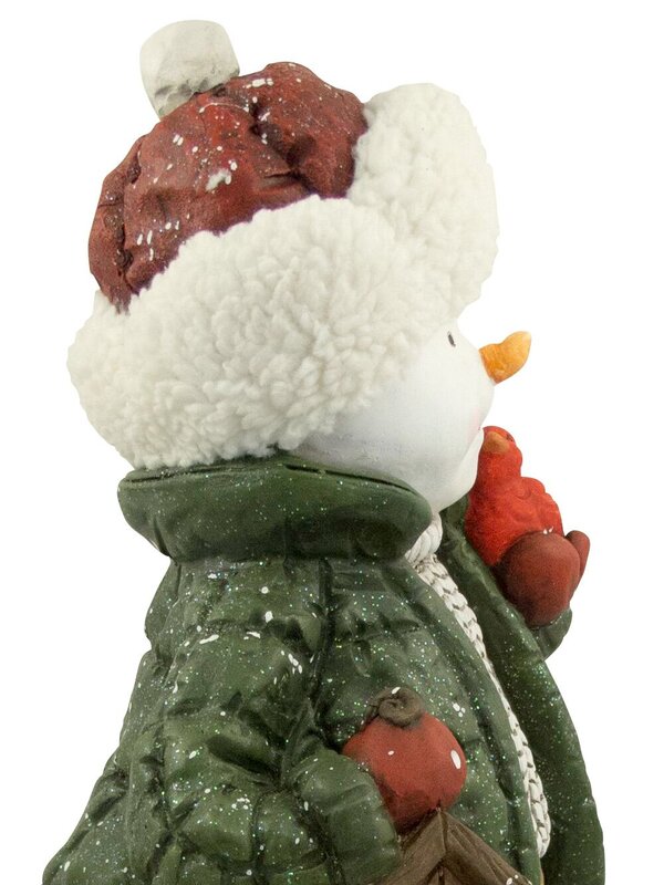 Nordic Resin Snowman Decor Holding Cardinal & Bird House - 61cm — image 4
