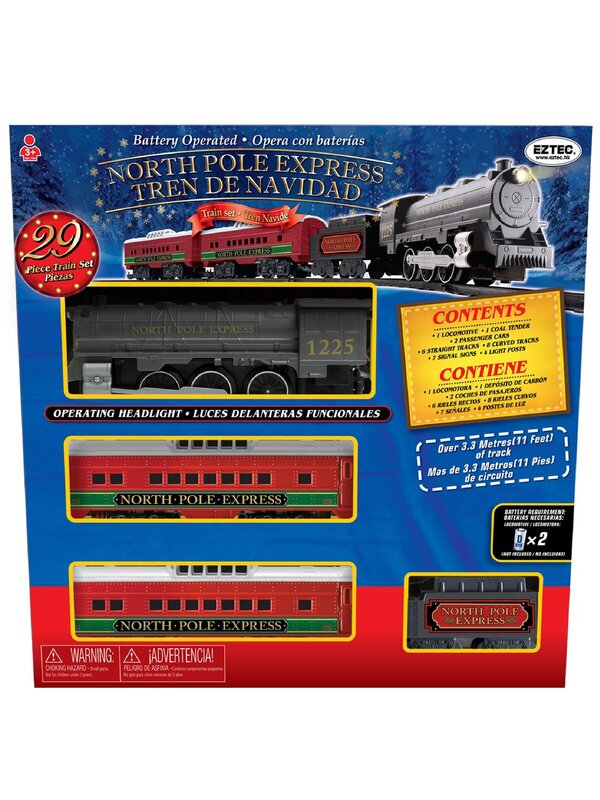 North Pole Express Christmas Train Set | 29 Piece G Gauge Set With Headlight — image 6