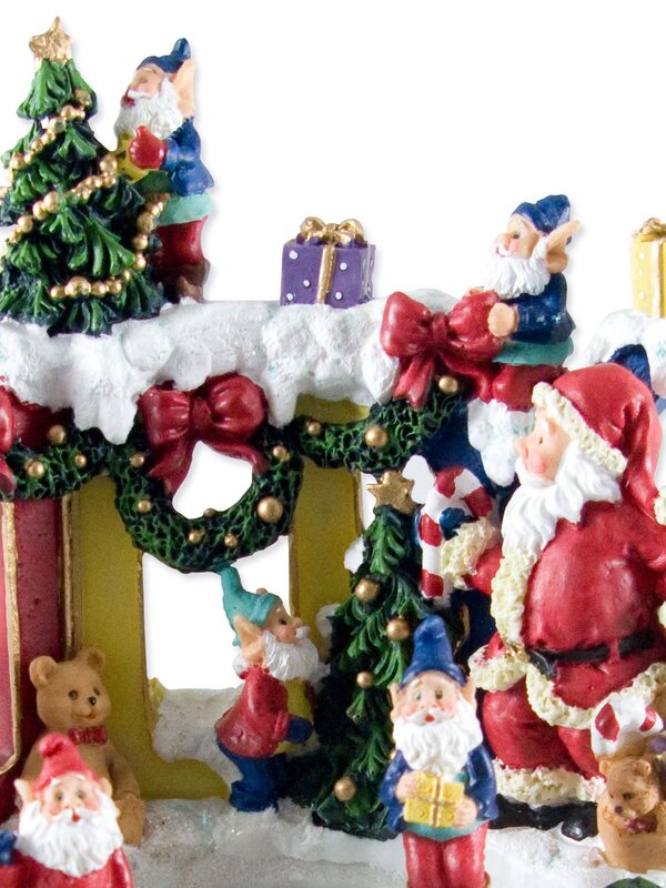 North Pole Scene With Skating Elves Musical Wind Up Ornament - 15cm — image 3