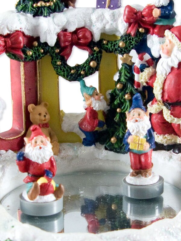 North Pole Scene With Skating Elves Musical Wind Up Ornament - 15cm — image 2