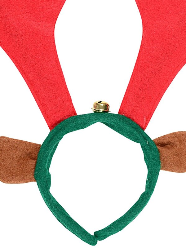 Novelty Reindeer Antlers Headband With Cute Ears & Bell | One Size Fits Most — image 6