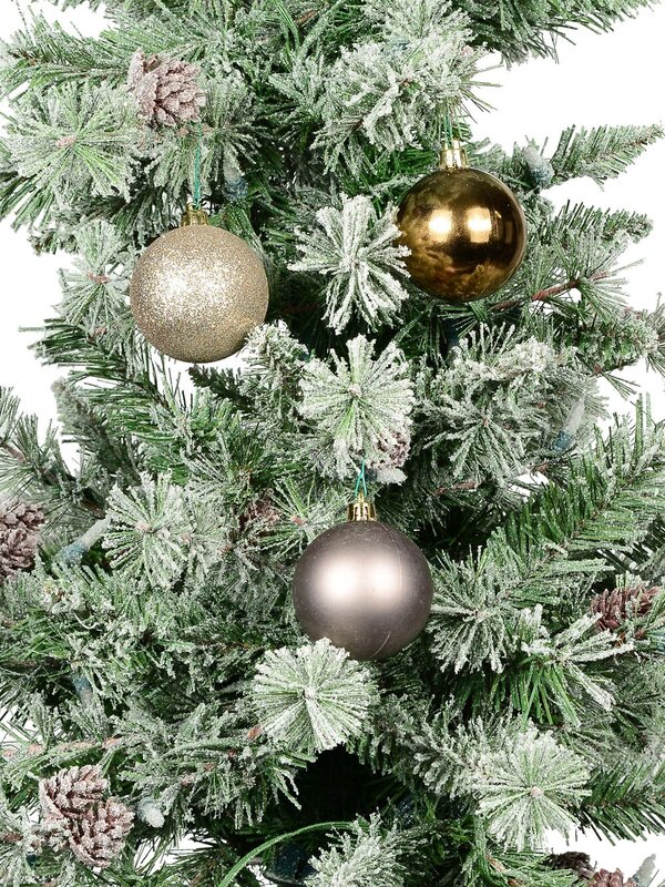 Pastel Green, Blue Matte & Silver Glitter Baubles - 9 x 60mm