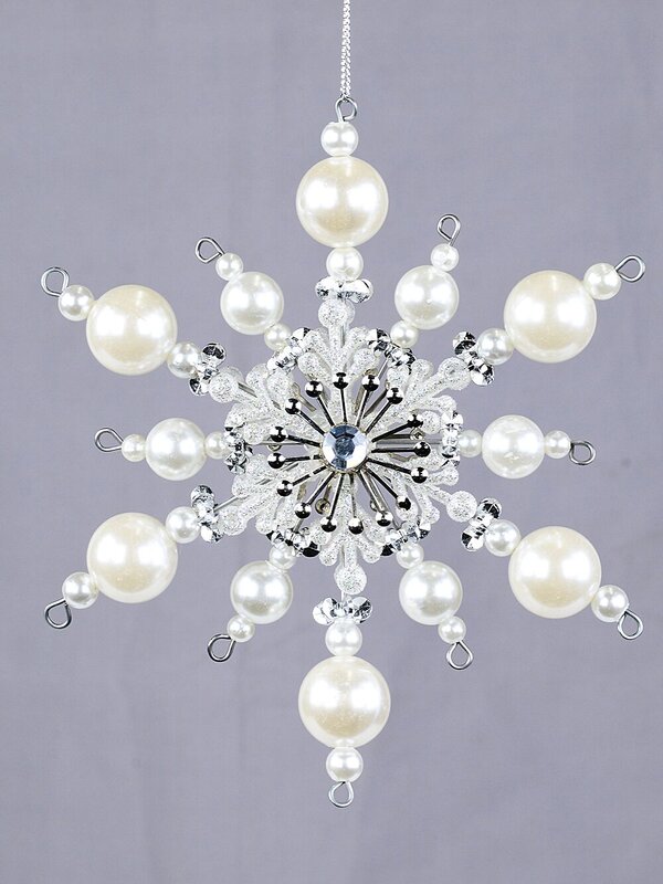 Pearl Filigree Star Snowflake Whimsical Essential Ornament | 15cm — image 3