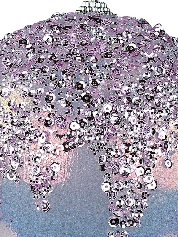 Pink Lustrous Signature Sequin Icicle Bauble | 12cm — image 3