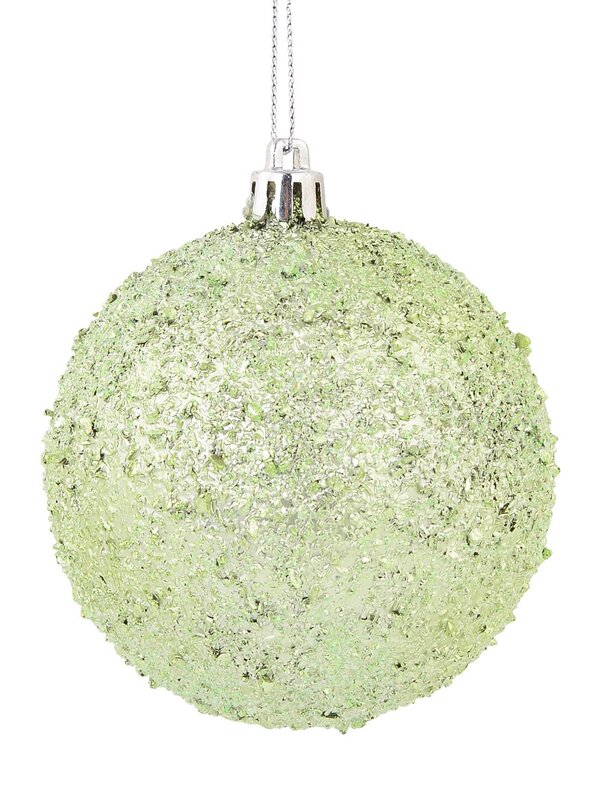 Pink & Mint Green Textured Baubles - 4 x 80mm — image 3