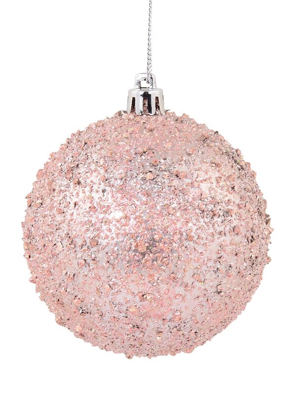 Pink & Mint Green Textured Baubles - 4 x 80mm — image 2