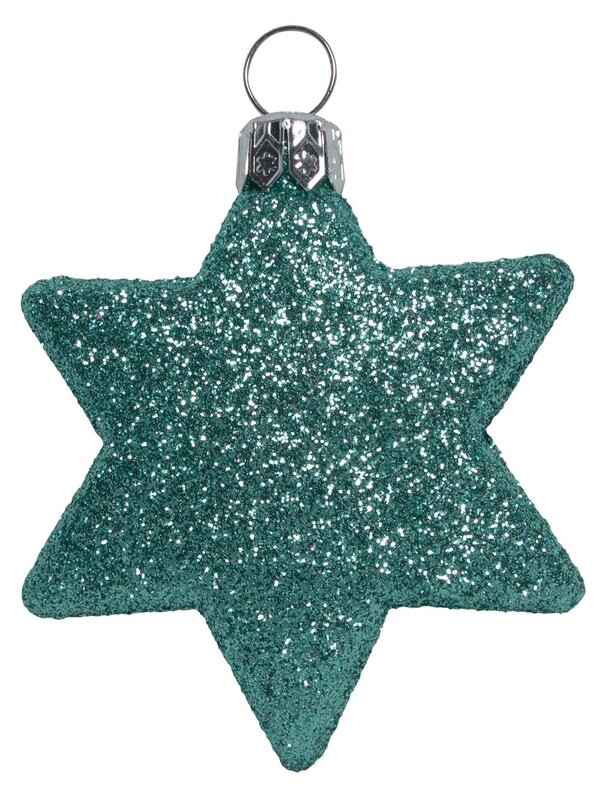 Pink, Peppermint & Gold Glittered Star Decorations - 8 x 65mm  — image 5