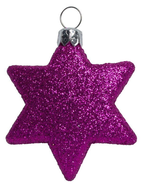 Pink, Peppermint & Gold Glittered Star Decorations - 8 x 65mm  — image 2