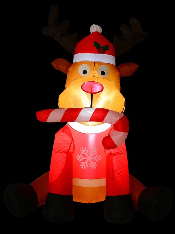 Playful Deer With Candy Cane Illuminated Christmas Inflatable Display - 1.2m — image 3
