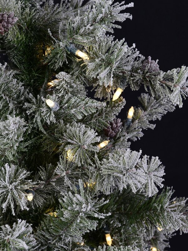 Pre-Lit & Snow Flocked Hakuba Christmas Tree With 1116 Tips - 2.3m