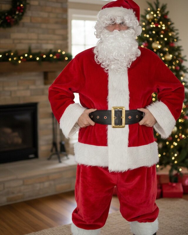 Premium 7 Piece Jolly Santa Suit Complete Costume Set | One Size Fits Most — image 2