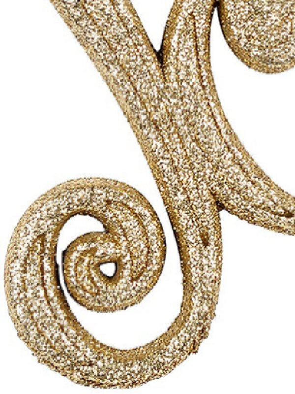 Radiant Gold Glittered Script JOY Whimsical Essential Ornament | 10cm — image 3