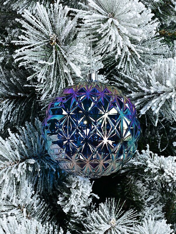 Rainbow Dynamic Signature Iridescent Geometric Textured Bauble | 12cm — image 2