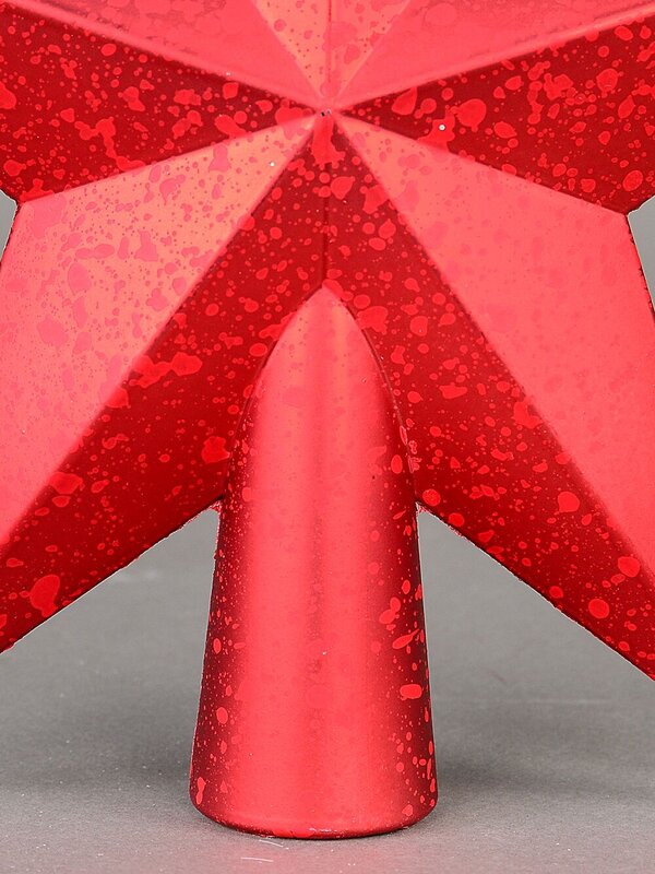 Red 3D Star With Splatter Pattern Christmas Tree Top Decoration - 20cm — image 5